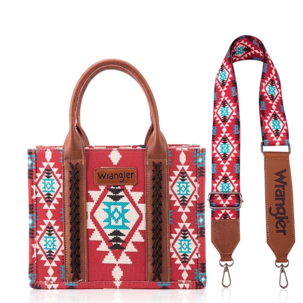 Wrangler Red and Brown Patterned Women's Bag